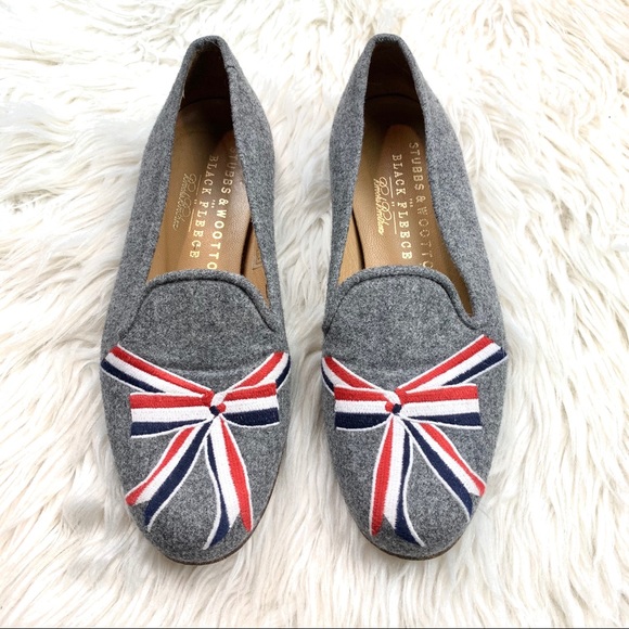 Stubbs Wootton Brooks Brothers Bow Wool Loafers - Picture 2 of 8